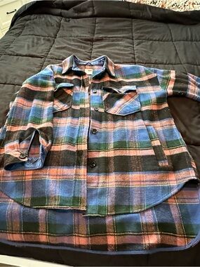 SO Plaid Shacket in Blue, Green & Pink